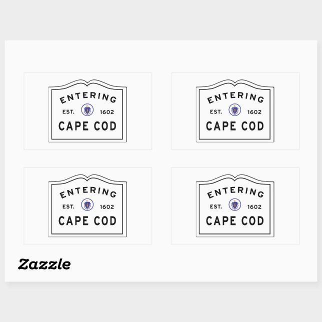 Entering Cape Cod Massachusetts Sticker (Sheet)
