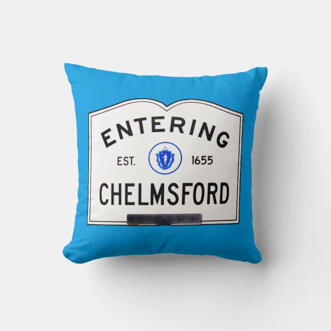 Entering Chelmsford Throw Pillow (Front)