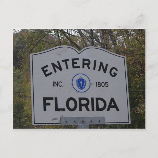 Entering Florida Sign Postcard (Front)