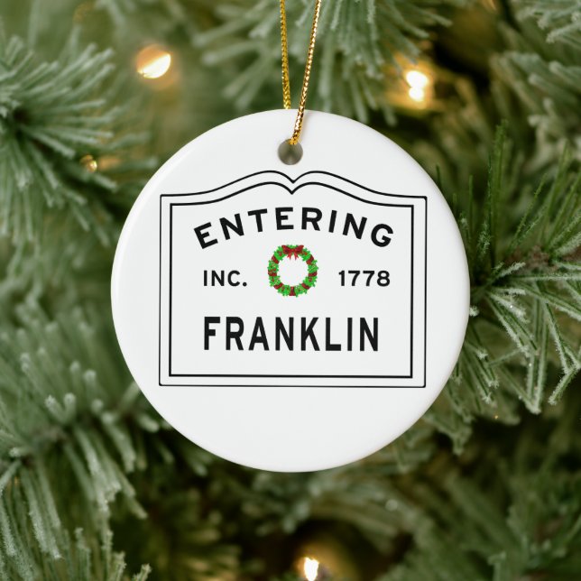 Entering Franklin Ceramic Ornament (Tree)