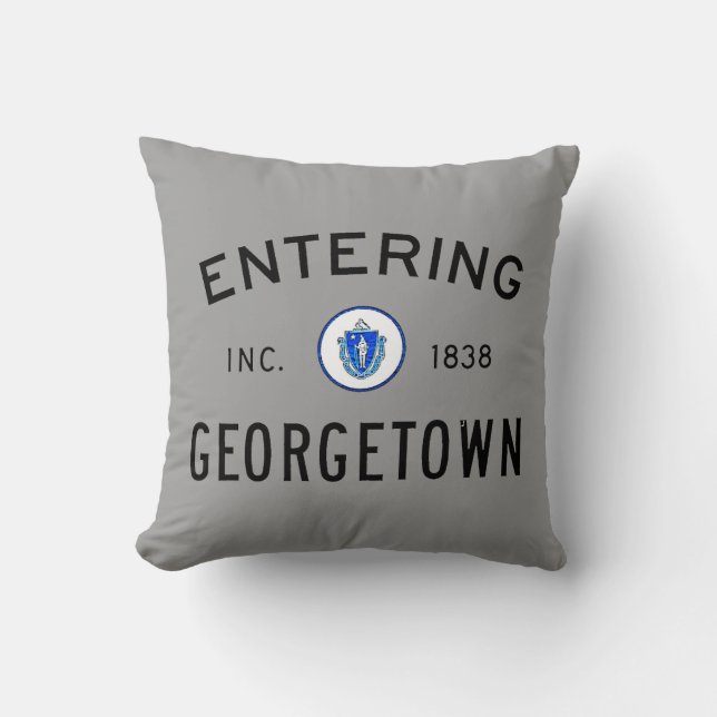 Entering Georgetown Throw Pillow (Front)
