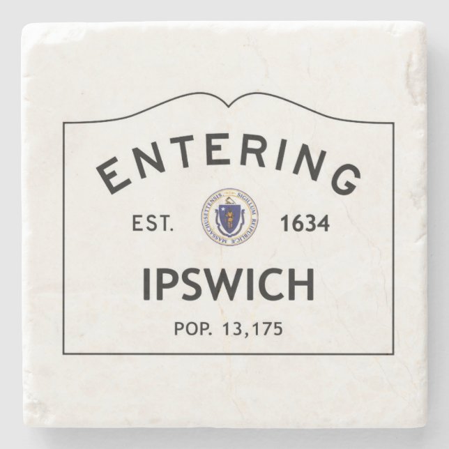 Entering Ipswich Marble coaster stone coaster (Front)