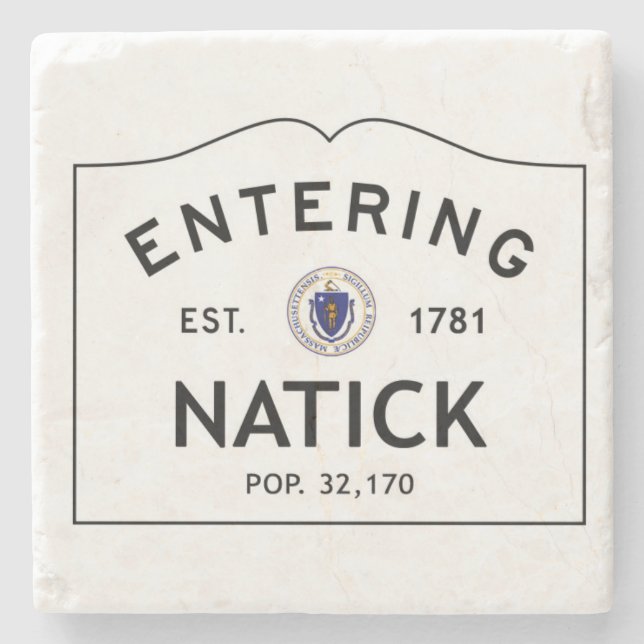 Entering Natick Marble Coaster Stone Coaster (Front)