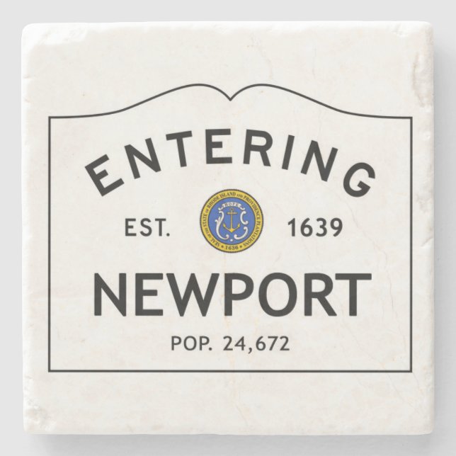Entering Newport Marble Coaster Stone Coaster (Front)