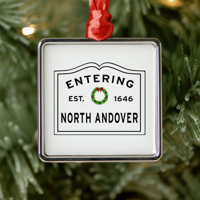 Entering North Andover Massachusetts  Metal Ornament (Tree)