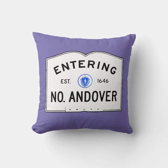 Entering North Andover Throw Pillow (Front)