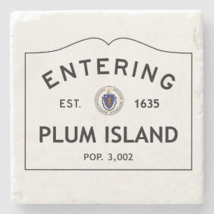 Entering Plum Island Marble Coaster Stone Coaster