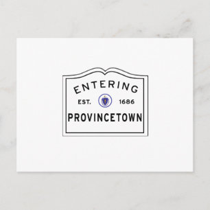 Entering Provincetown MA Town Sign Postcard