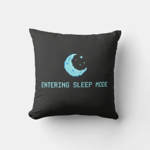Entering Sleep Mode Funny Retro Computer Design Throw Pillow