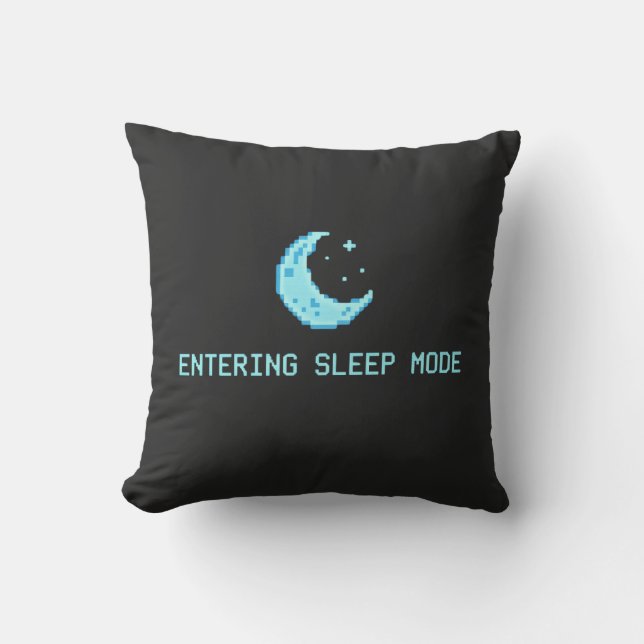 Entering Sleep Mode Funny Retro Computer Design Throw Pillow (Front)