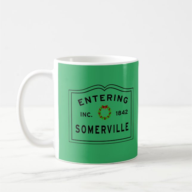 Entering Somerville, MA Christmas Coffee Mug (Left)
