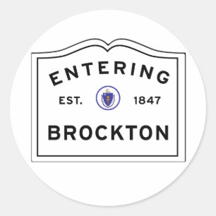 Entering the City of Brockton MA Classic Round Sticker