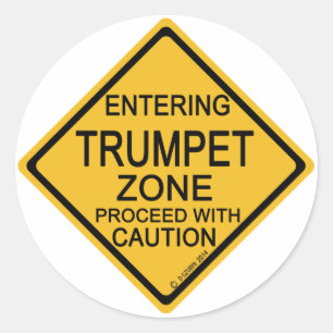 Entering Trumpet Zone Classic Round Sticker