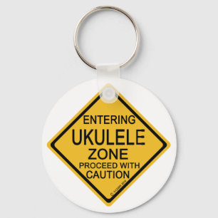 Entering Ukulele Zone Keychain