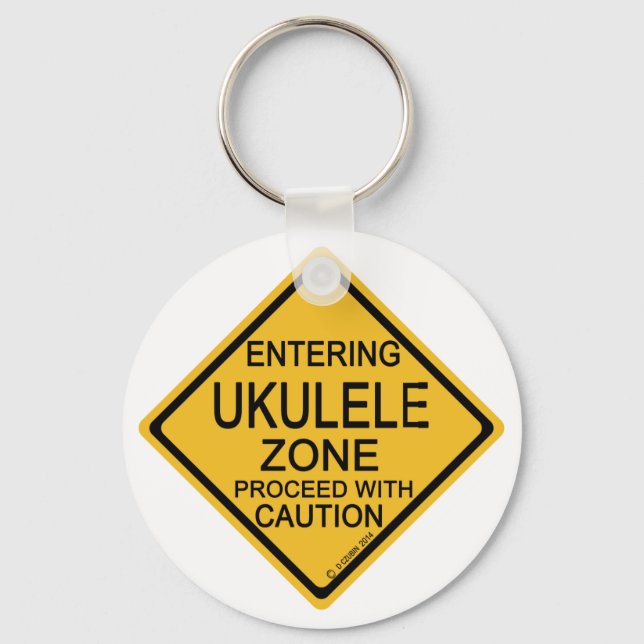 Entering Ukulele Zone Keychain (Front)