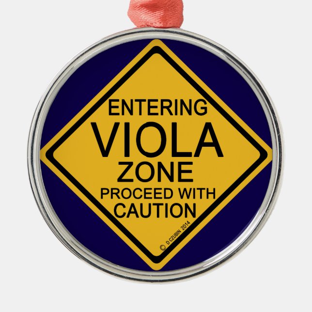 Entering Viola Zone Metal Ornament (Front)