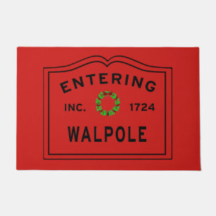 Entering Walpole Massachusett Christmas Doormat