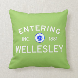 Entering Wellesley Throw Pillow