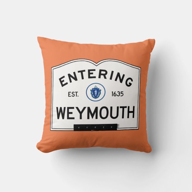 Entering Weymouth Throw Pillow (Front)