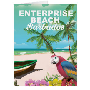 Enterprise Beach Barbados vacation poster