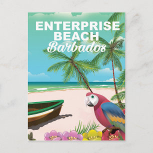 Enterprise Beach Barbados vacation poster Postcard