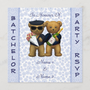 Enterrement de vie de garçon gay - Invitation ours