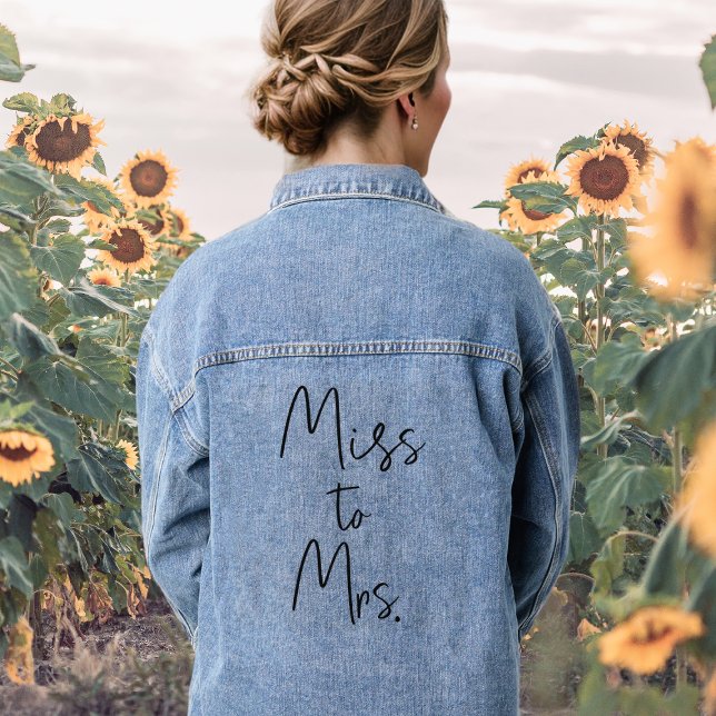 Enterrement de vie de jeune fille future mariée Ma (Bridal Shower Bride Miss to Mrs. Denim Jacket
)
