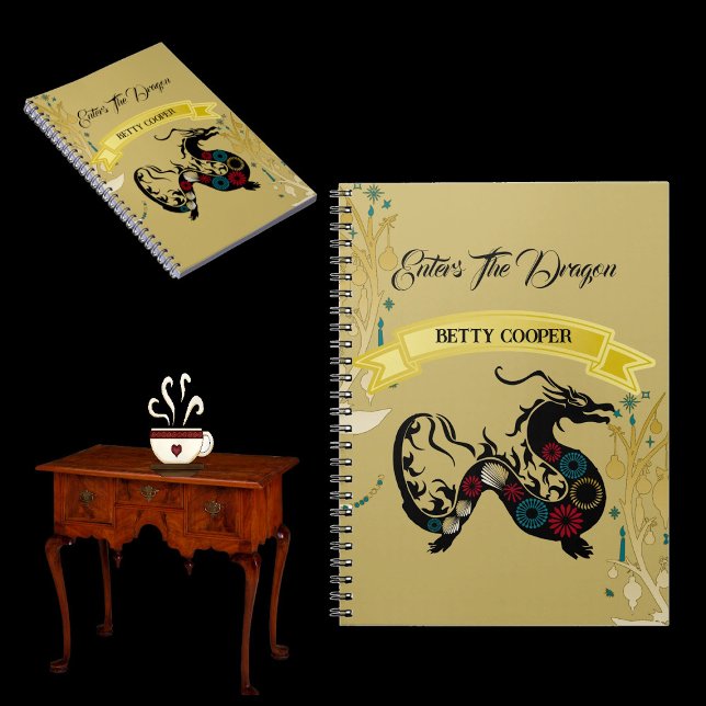 Enters The Dragon Decorative Floral Motif School  Notebook (Enters The Dragon Decorative Floral Motif School Notebook)