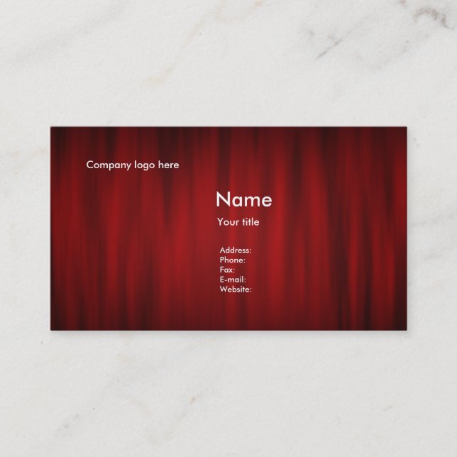 Entertainment business card (Front)