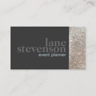 Entertainment  Sparkling FAUX Sequins Black 2 Business Card