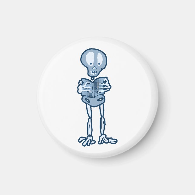 Enthraled Ethan Literary Skeleton with Book Magnet (Front)