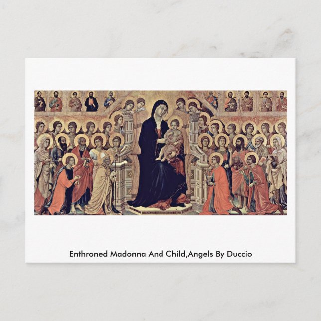 Enthroned Madonna And Child,Angels By Duccio Postcard (Front)