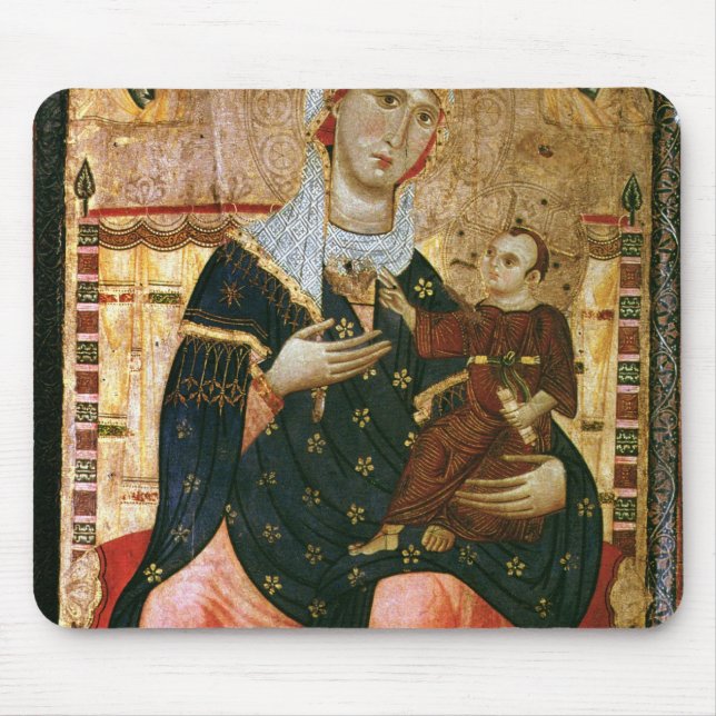 Enthroned Madonna and Child, c.1260 Mouse Pad (Front)