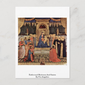 Enthroned Madonna And Saints By Fra Angelico Postcard