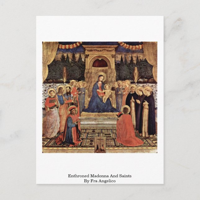 Enthroned Madonna And Saints By Fra Angelico Postcard (Front)