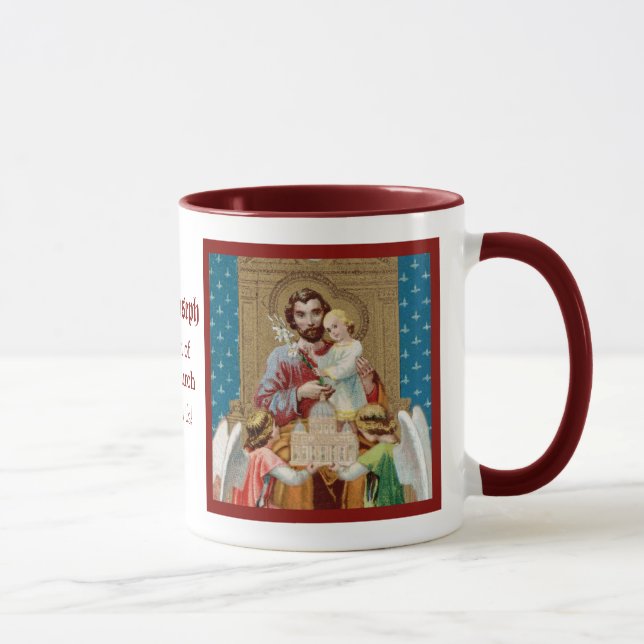 Enthroned St. Joseph Receiving Vatican Maquette Mug (Right)