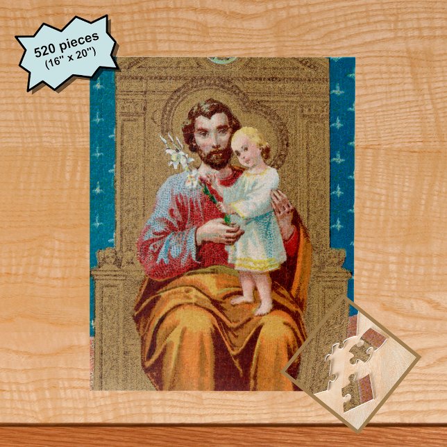 Enthroned St. Joseph with Toddler Christ Child Jigsaw Puzzle (Creator Uploaded)