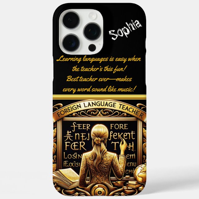 Enthusiastic Foreign Language Teacher Case-Mate iPhone Case (Back)