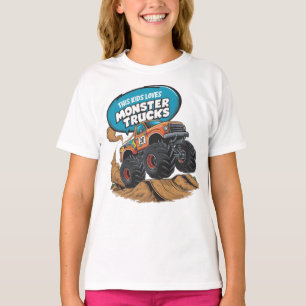 Enthusiastic Kid and Monster Truck T-Shirt