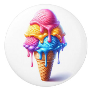Enticing Ice Cream Ceramic Knob