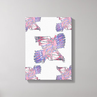 Entités doubles rose et bleu toile abstraite
