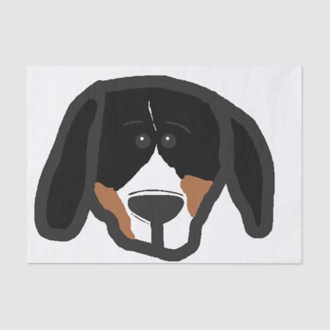 entlebucher 2 sided dog head cartoon tissue paper (Front)