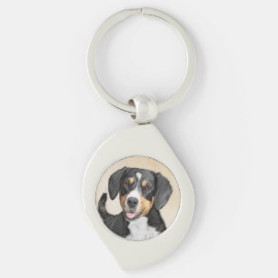 Entlebucher Mountain Dog Painting - Original Art Keychain