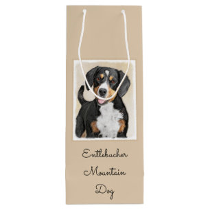 Entlebucher Mountain Dog Painting - Original Art Wine Gift Bag