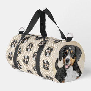 Entlebucher Mountain Dog Painting Original Dog Art Duffle Bag