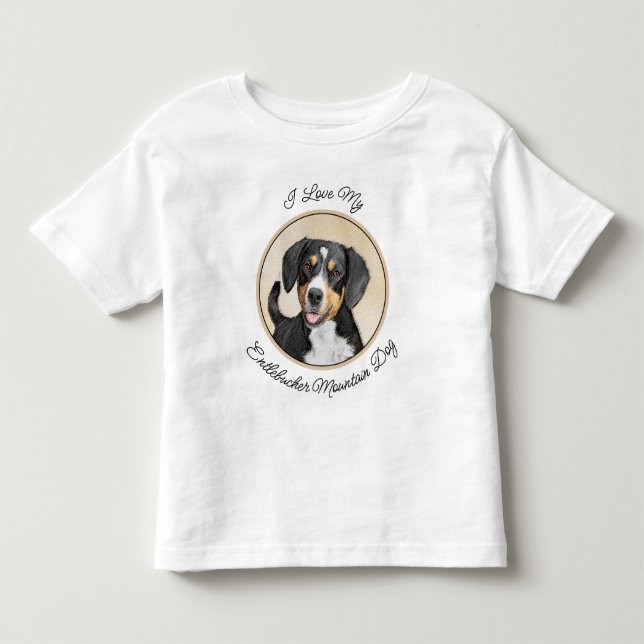 Entlebucher Mountain Dog Painting Original Dog Art Toddler T-shirt (Front)
