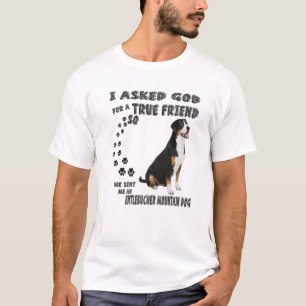 Entlebucher Mountain Dog Saying Mom Dad Print, Sen T-Shirt
