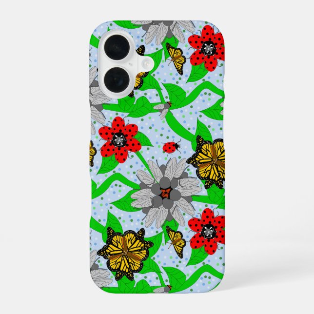 Entomologists Bouquet Throw Blanket iPhone 16 Case (Back)