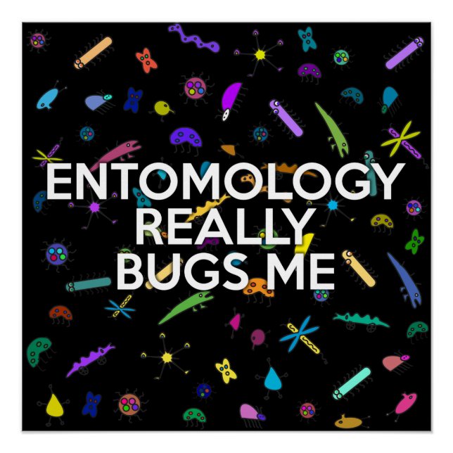 ENTOMOLOGY REALLY BUGS ME Science Joke Poster (Front)