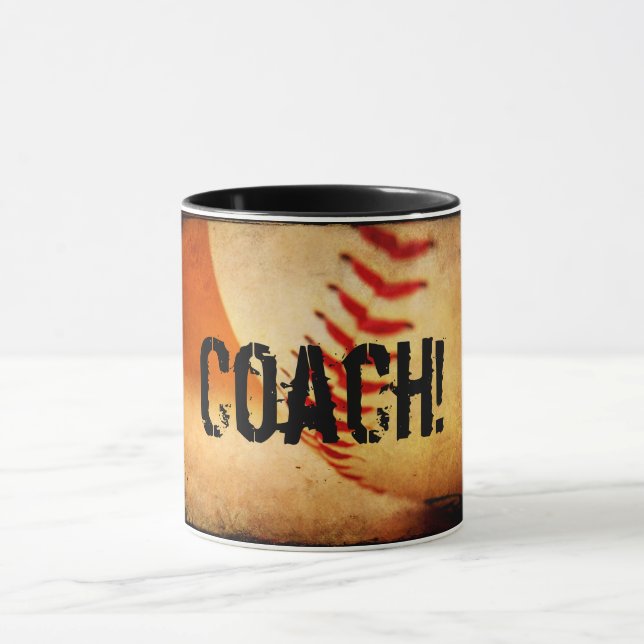 Entraîneur de baseball Ringer Mug (Centre)